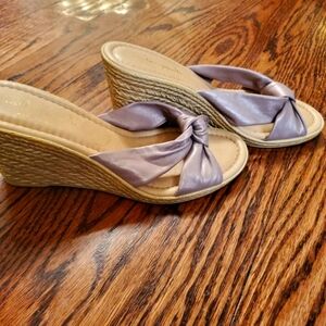 Italian Lilac Purple Wedge Sandals